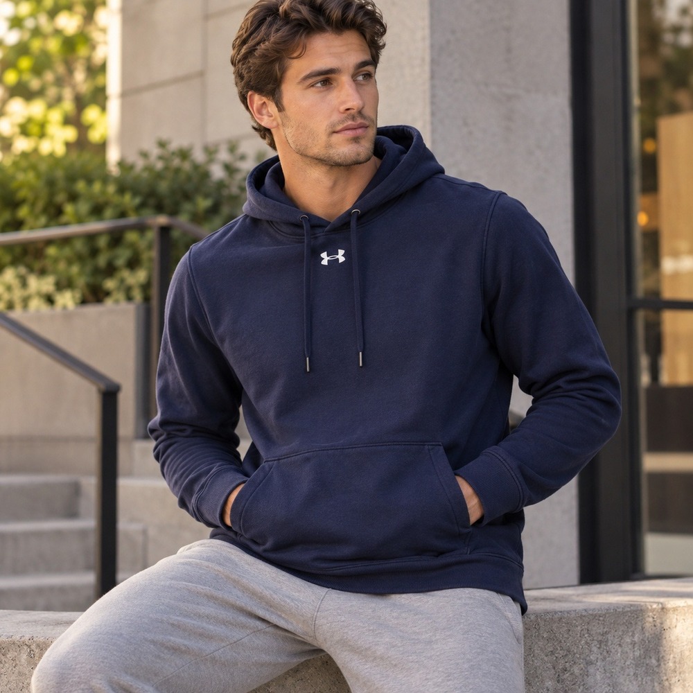 Under Armour Hoodie Mens Medium Navy Blue Athleisure Gorpcore Sporty